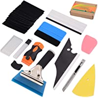 FOSHIO Vinilo Auto Wrap Kit 10 en 1 incluye goma de raspado azul feltro enjugador y fieltro raspador de afeitar de…